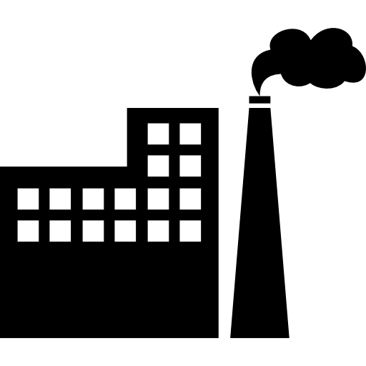 Black Factory Silhouette with Smoke