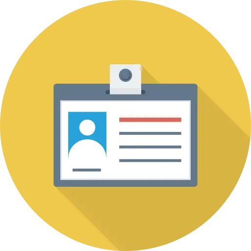 ID Badge with Rounded Yellow Background