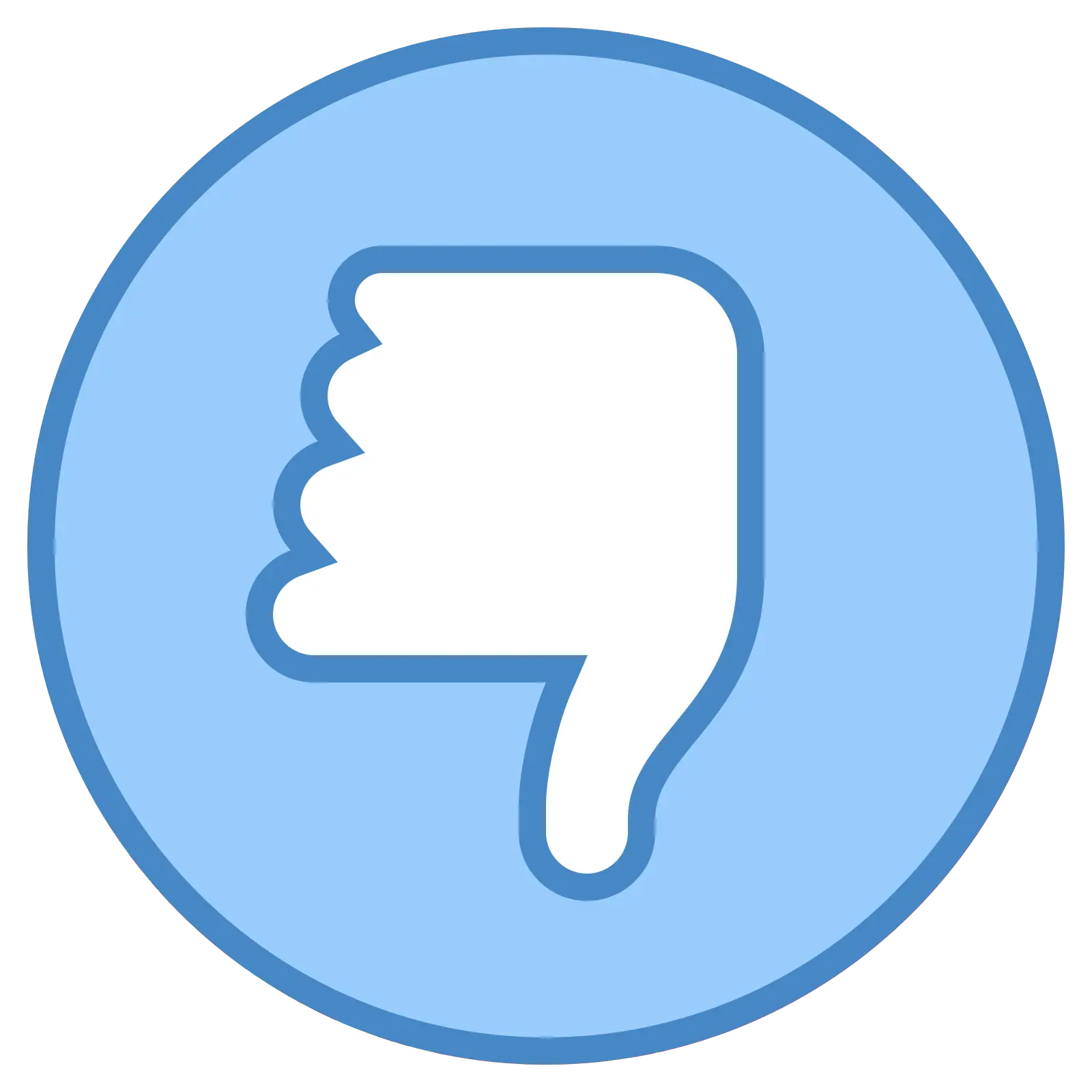 Thumbs Down Icon in Blue Circle