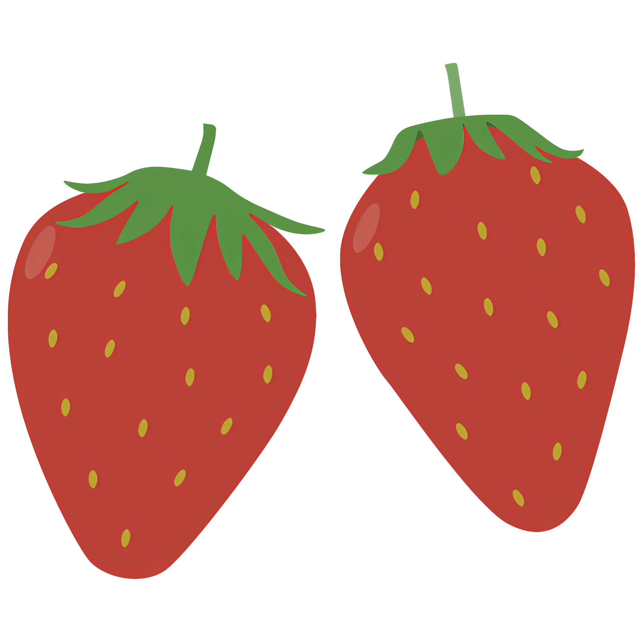 Fresh Red Strawberries with Green Stems