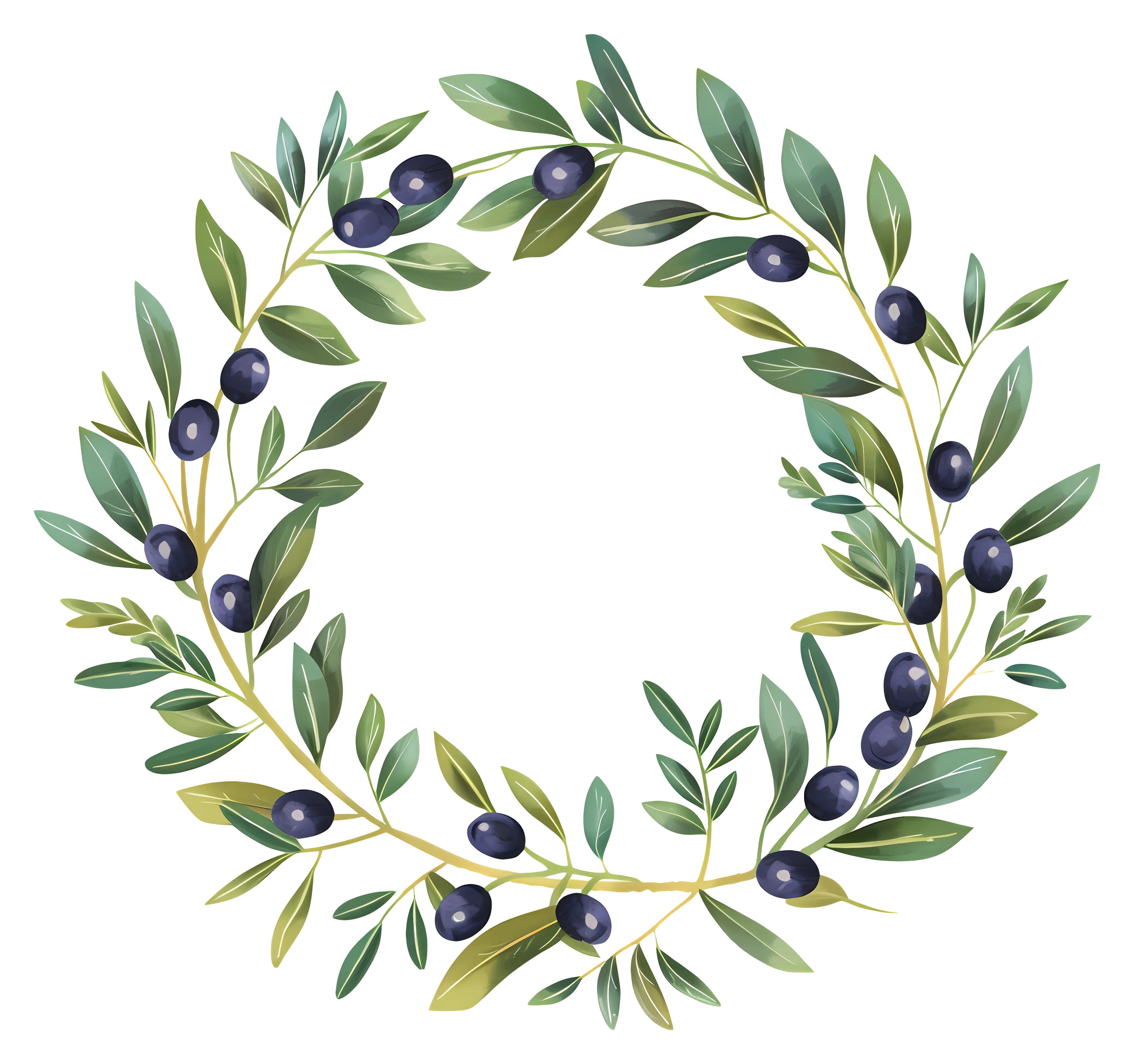 Artistic Olive Branch Wreath