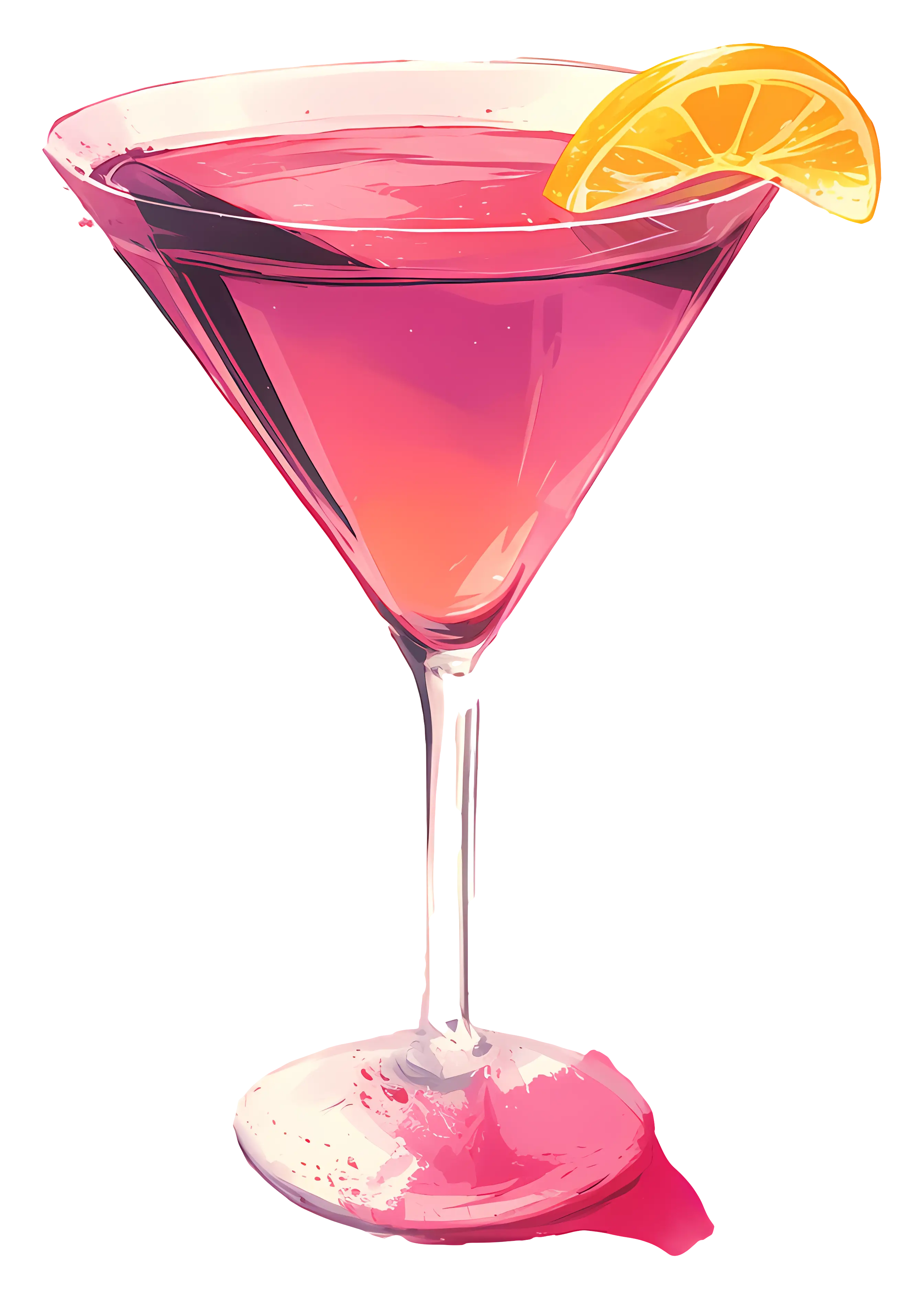 Colorful Cocktail with Lemon Slice