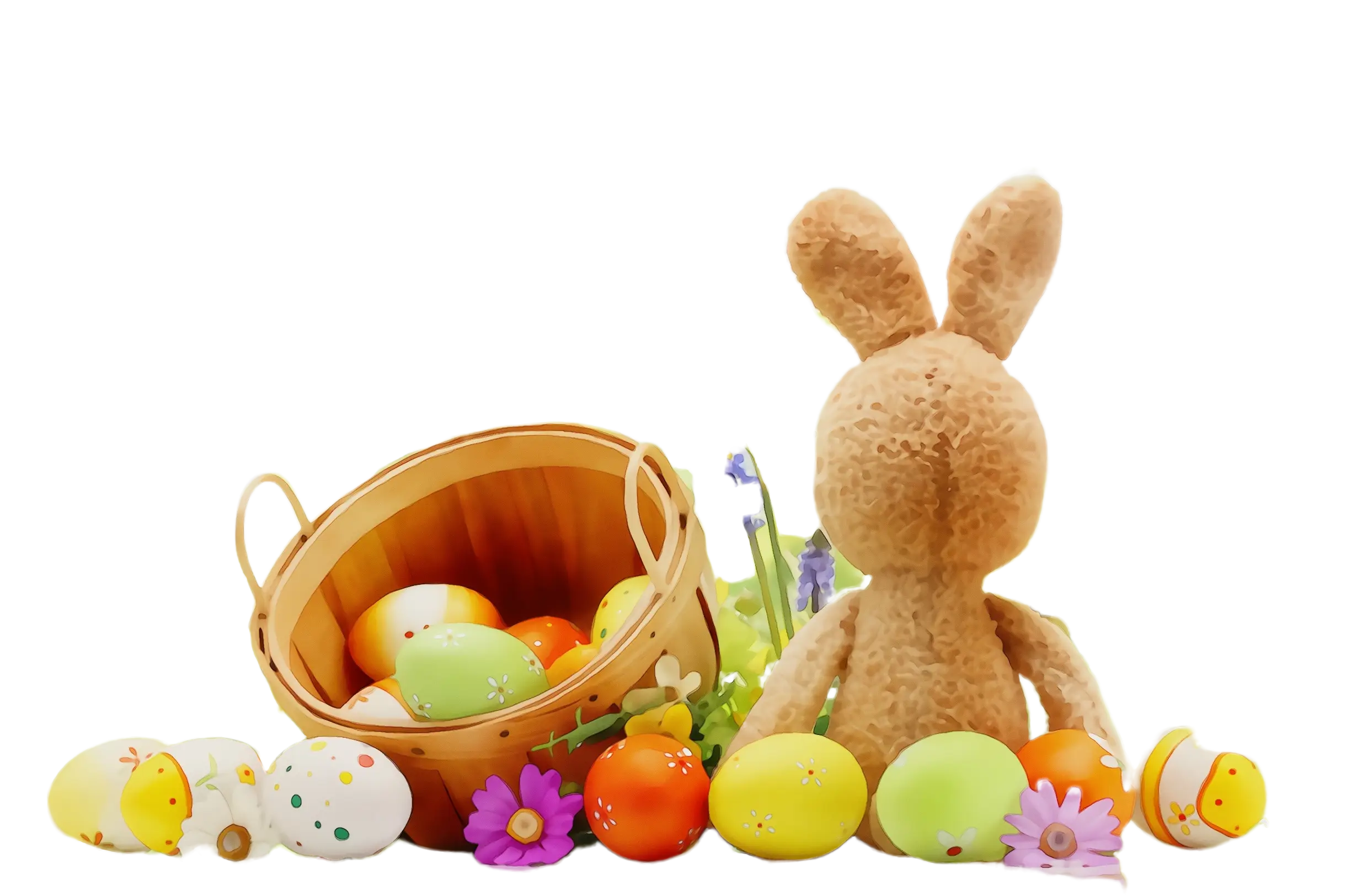 Easter Decorations with Bunny and Eggs