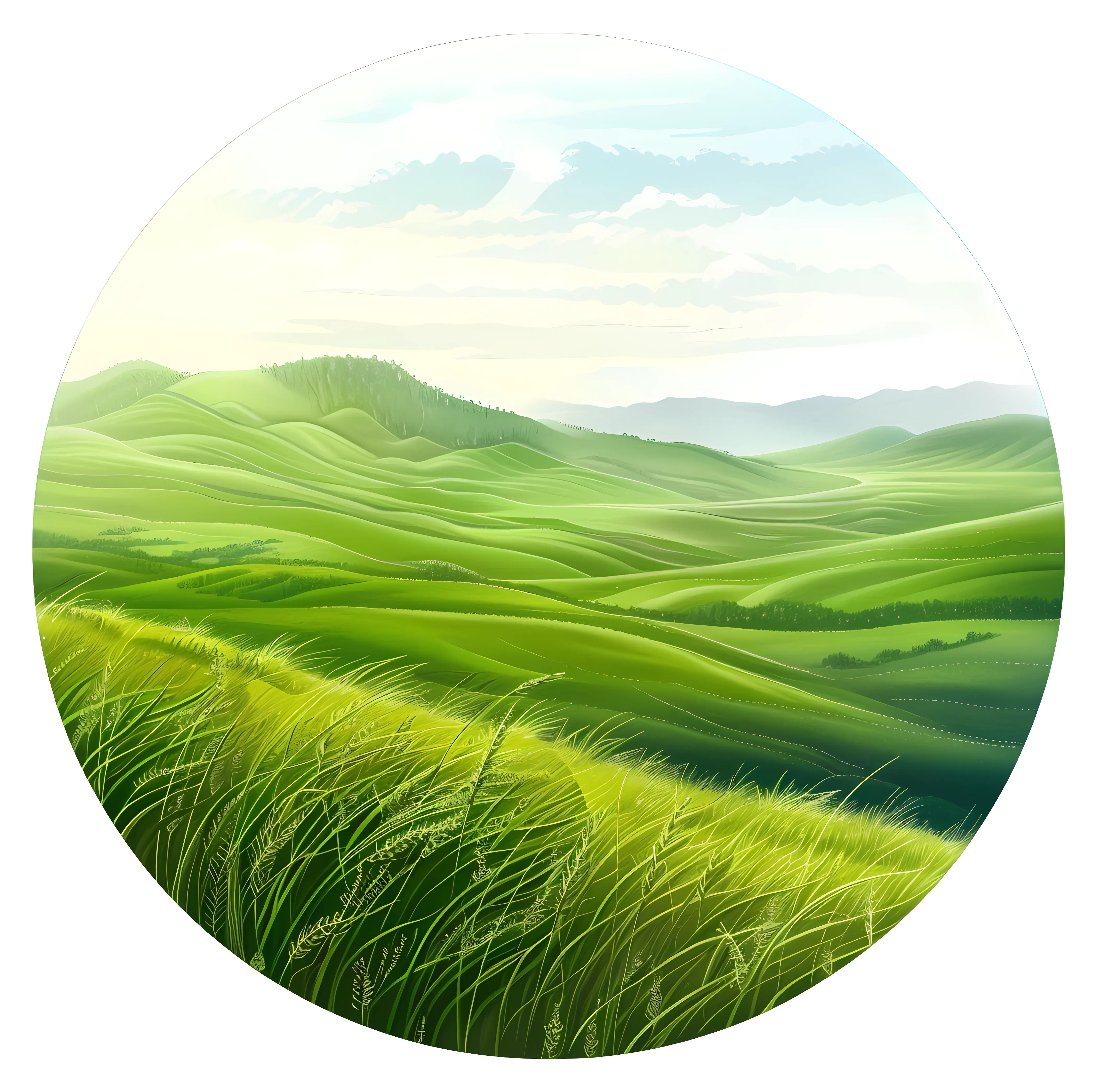 Beautiful Green Hills Landscape