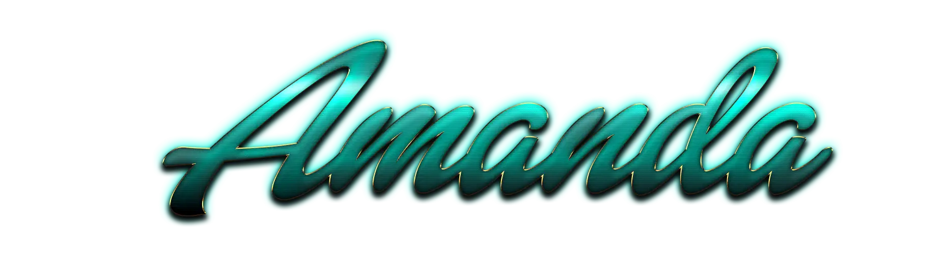 Stylized Blue and Green Amanda Name Text