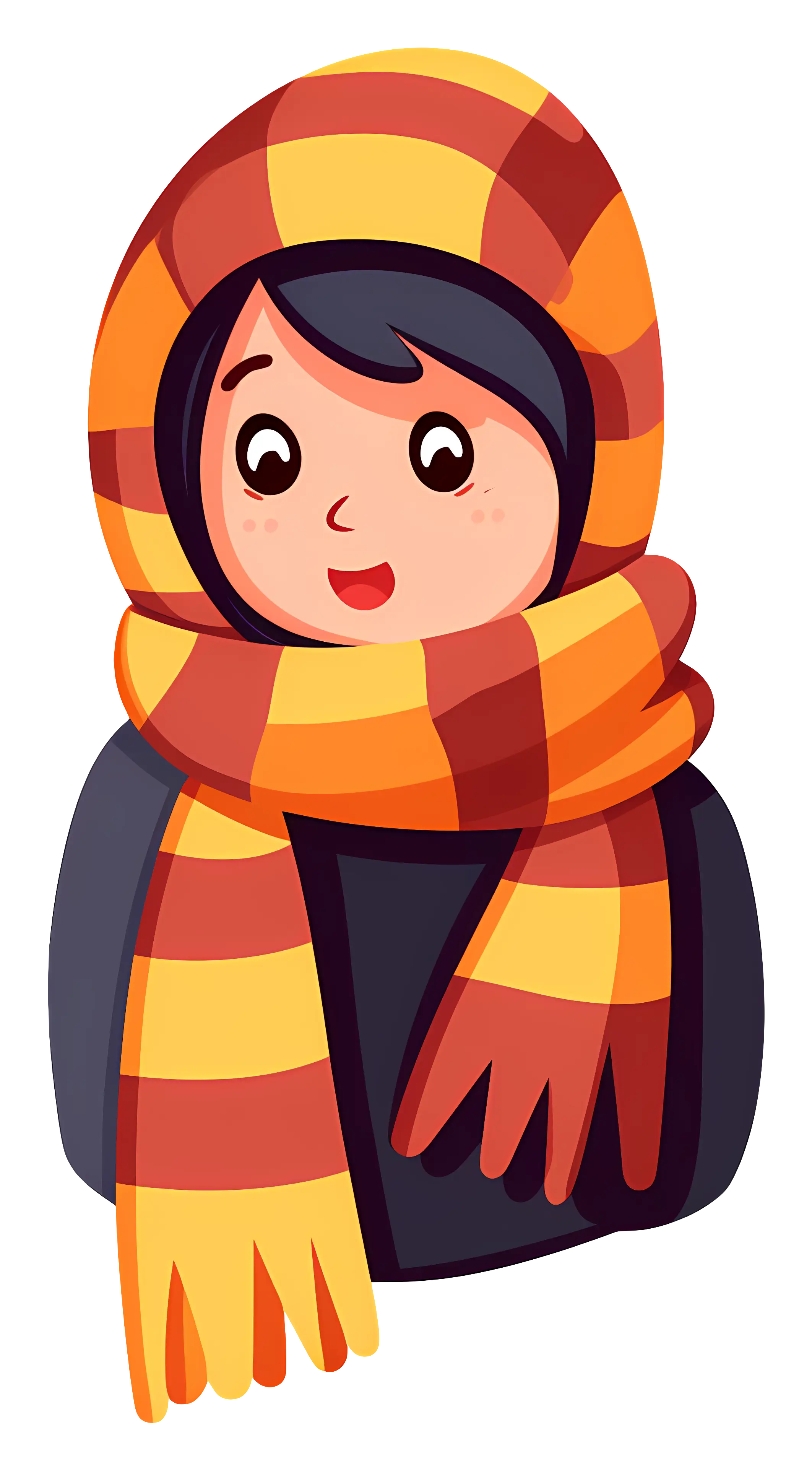 Child in Warm Scarf for Cold Weather