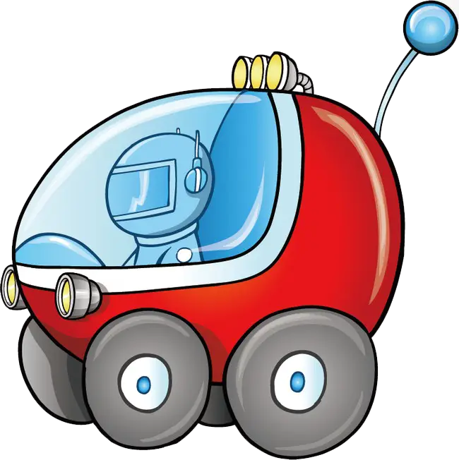 Cartoon Astronaut Rover Illustration