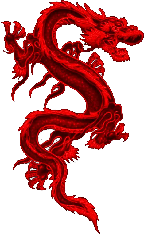 Red Dragon Illustration with Mythical Elements
