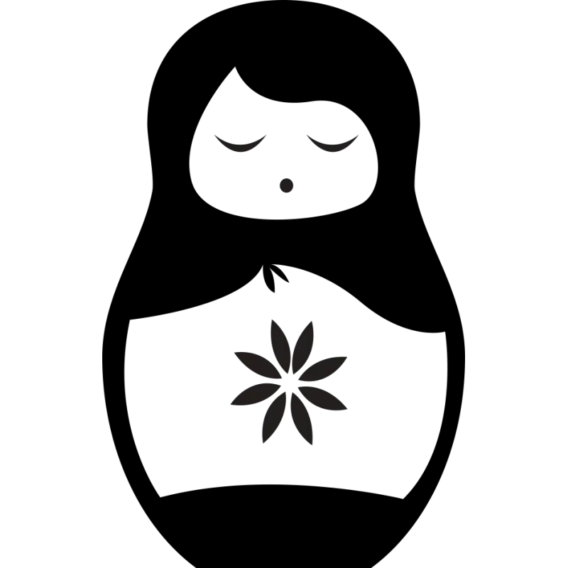 Black and White Matryoshka Doll