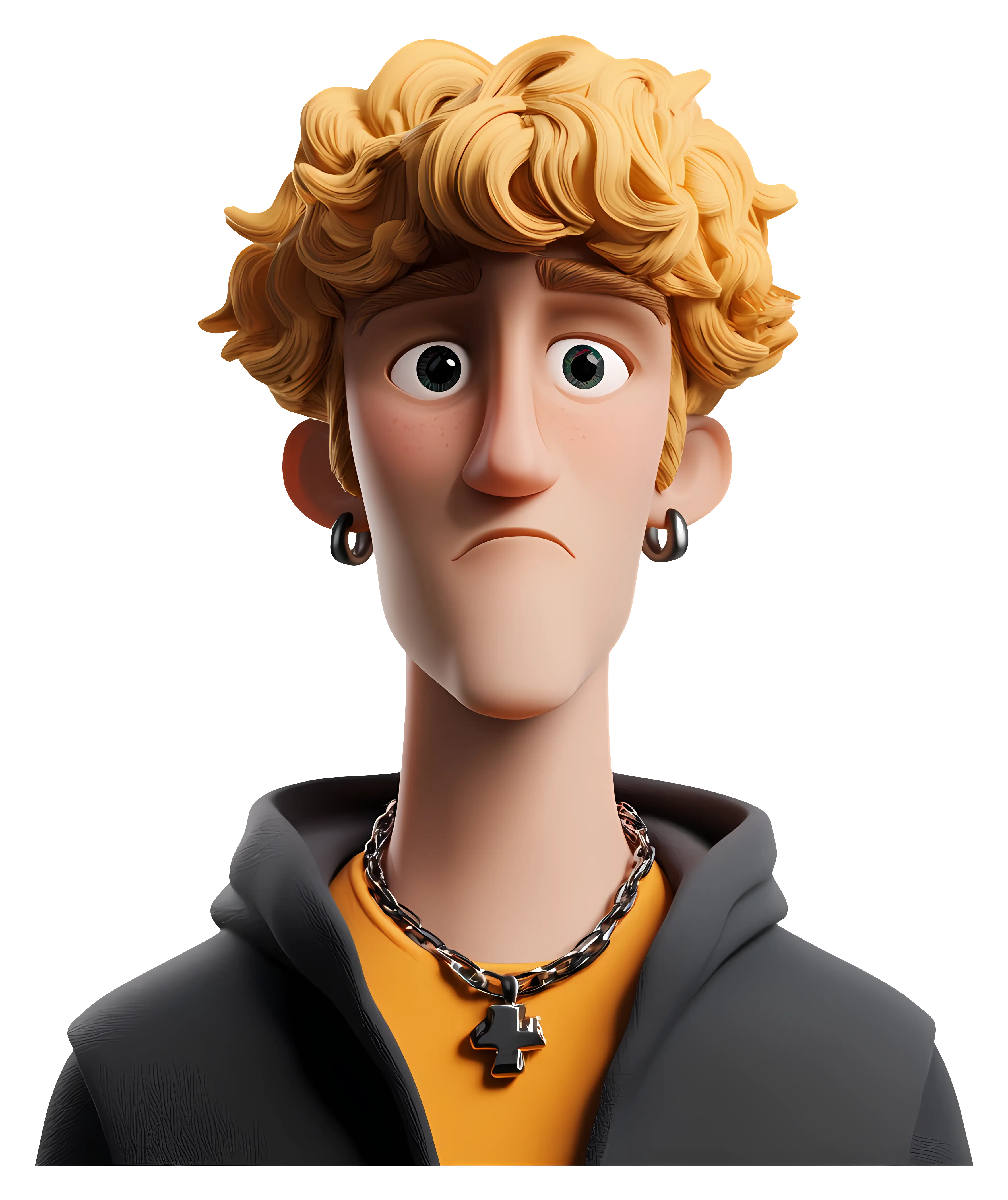 Animated Character with Blonde Hair Illustration