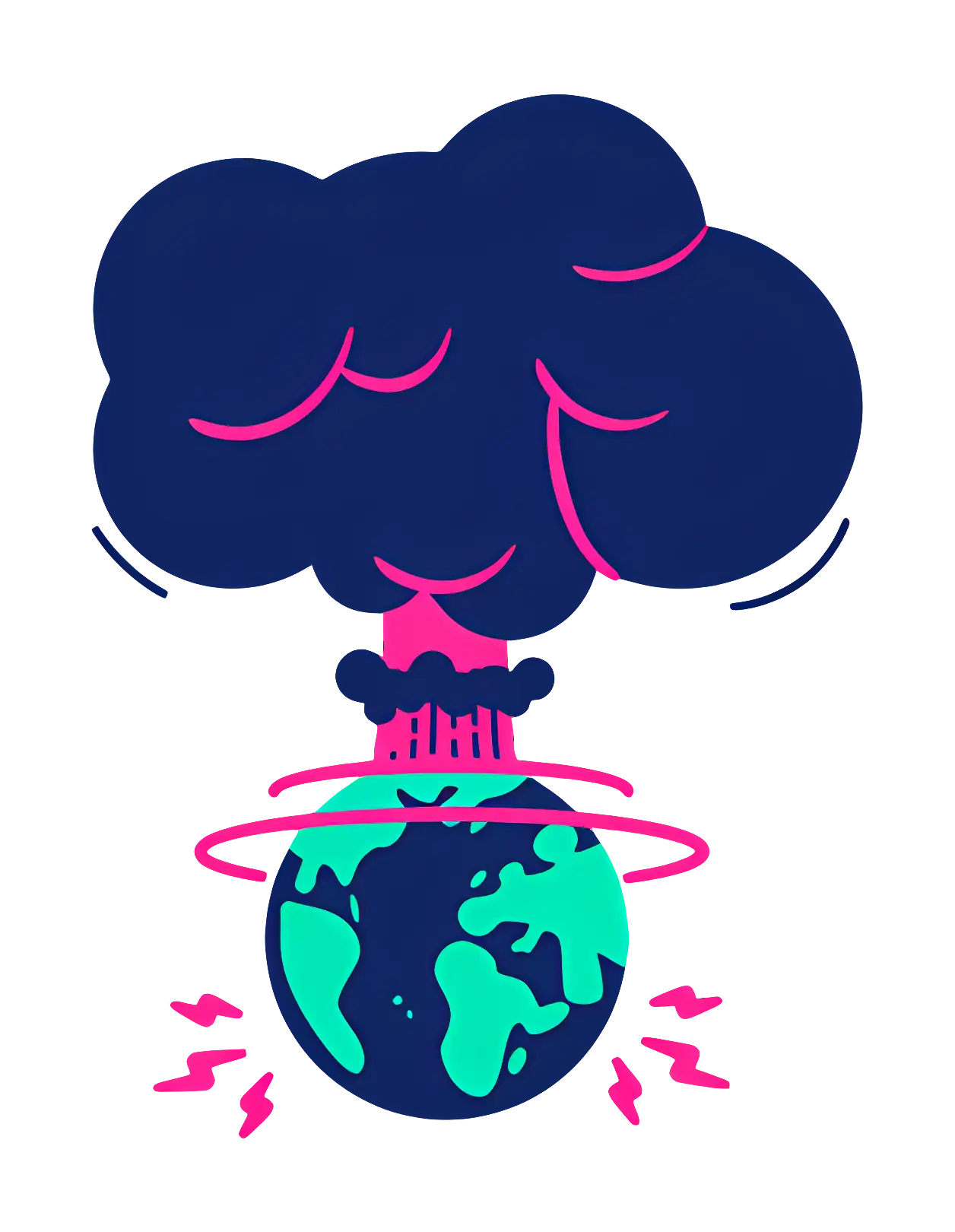Exploding Earth Illustration for Environmental Crisis