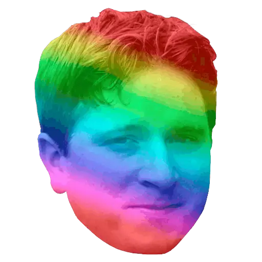 Illustration of Human Face with Rainbow Colors