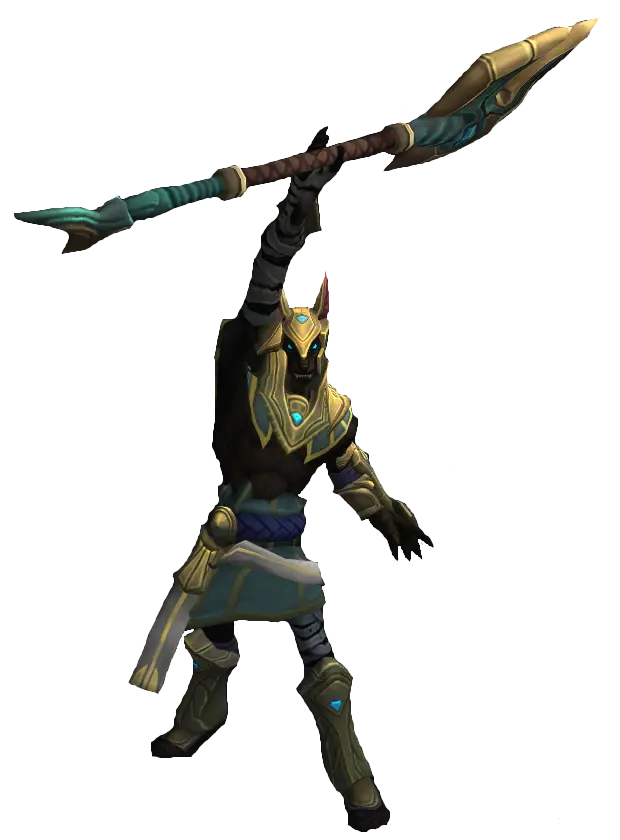 Egyptian Warrior with Spear in Mythical Style