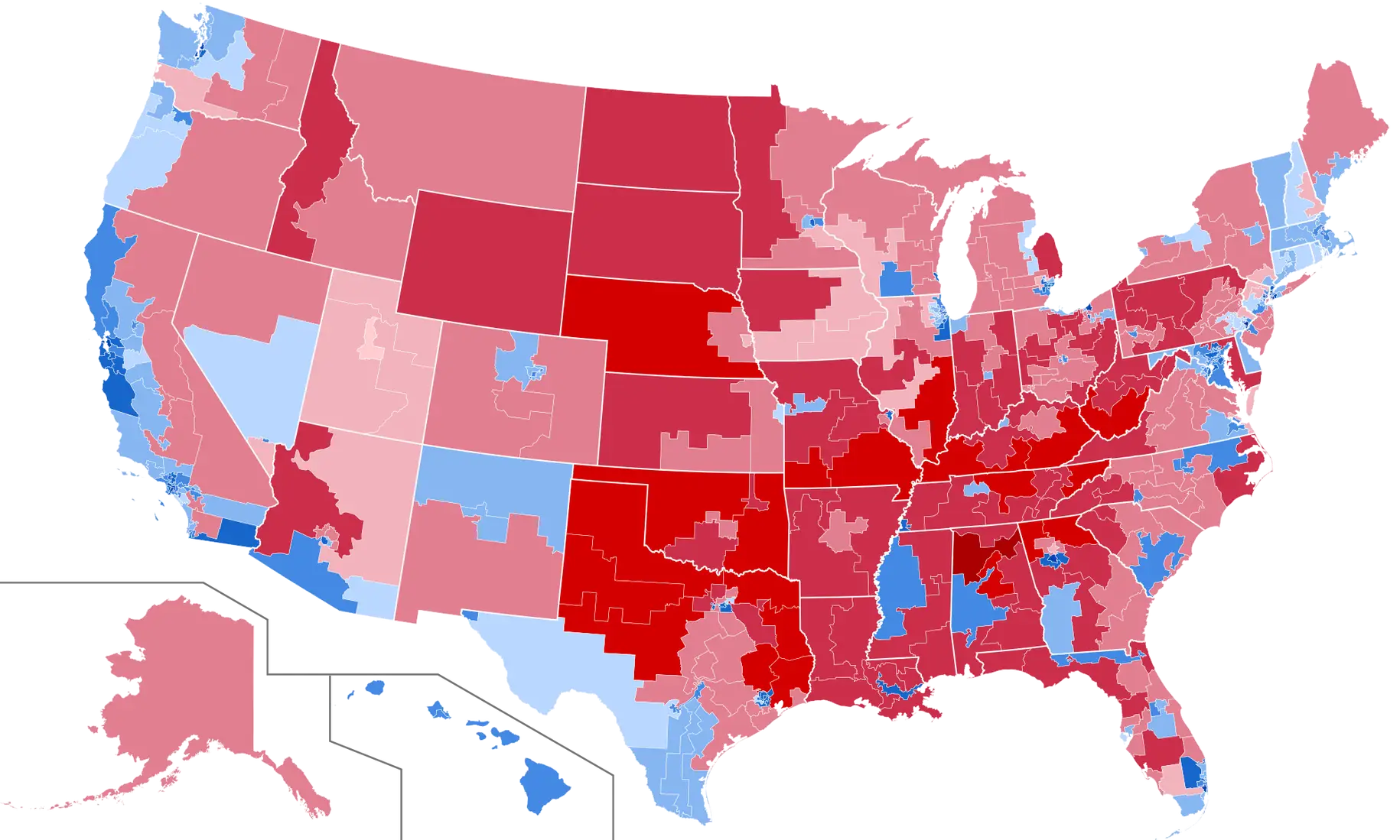 Color-Coded U.S. Election Results Map