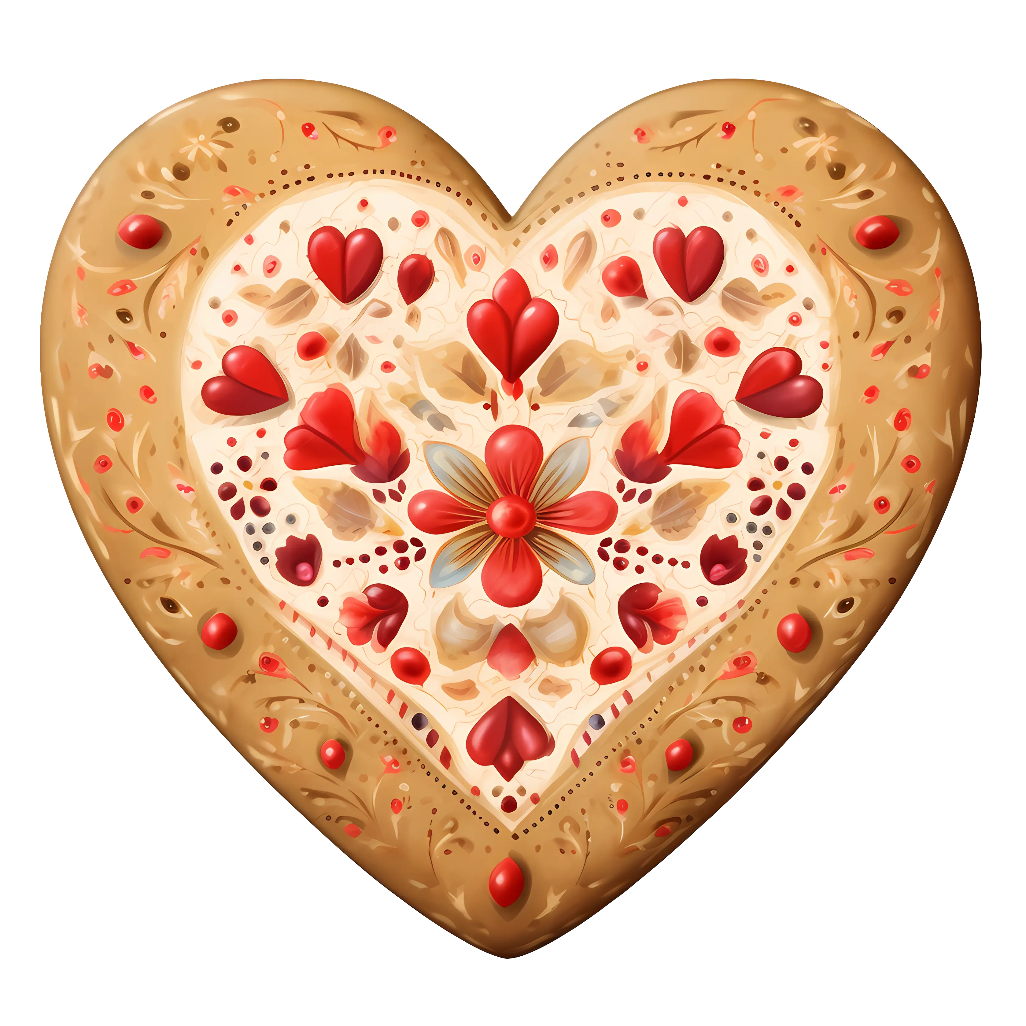 Decorated Heart-Shaped Cookie