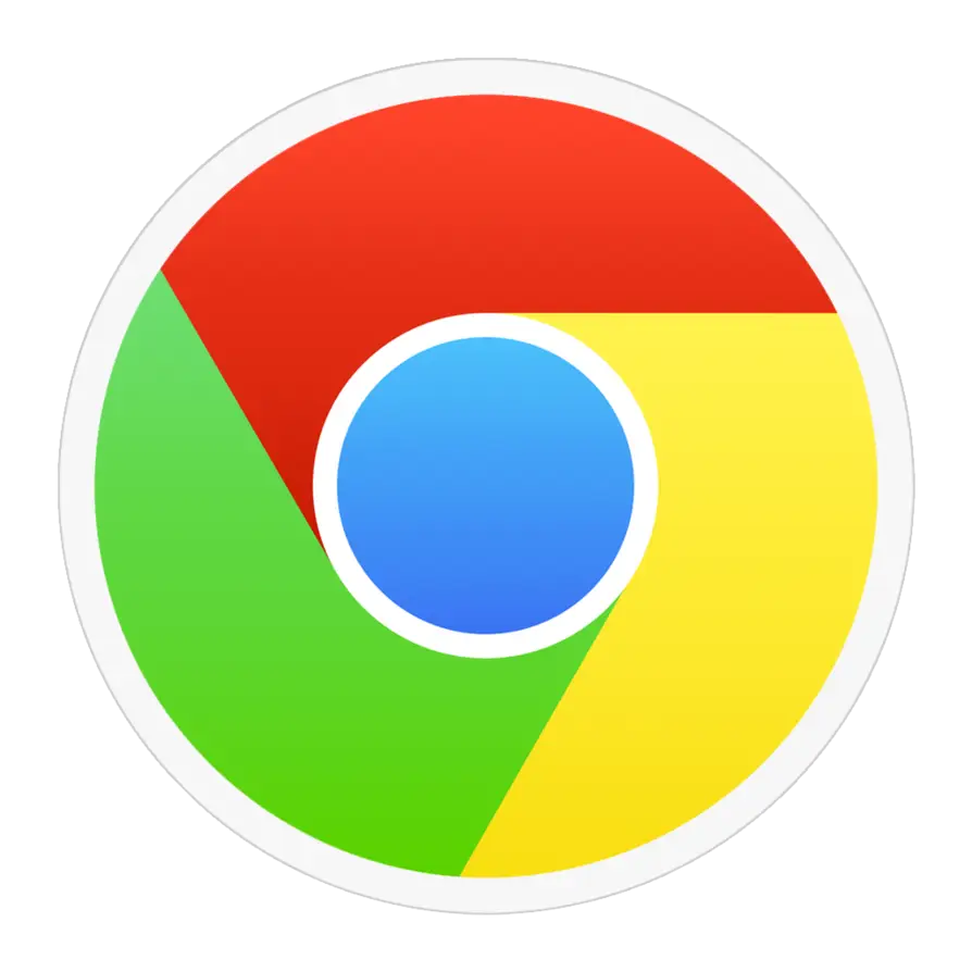 Outlined Google Chrome Logo with White Edge