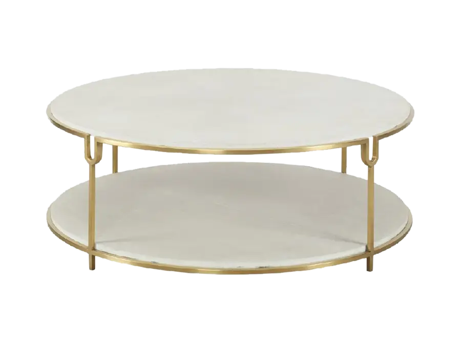 Round Coffee Table with Metal Frame for Modern Interiors