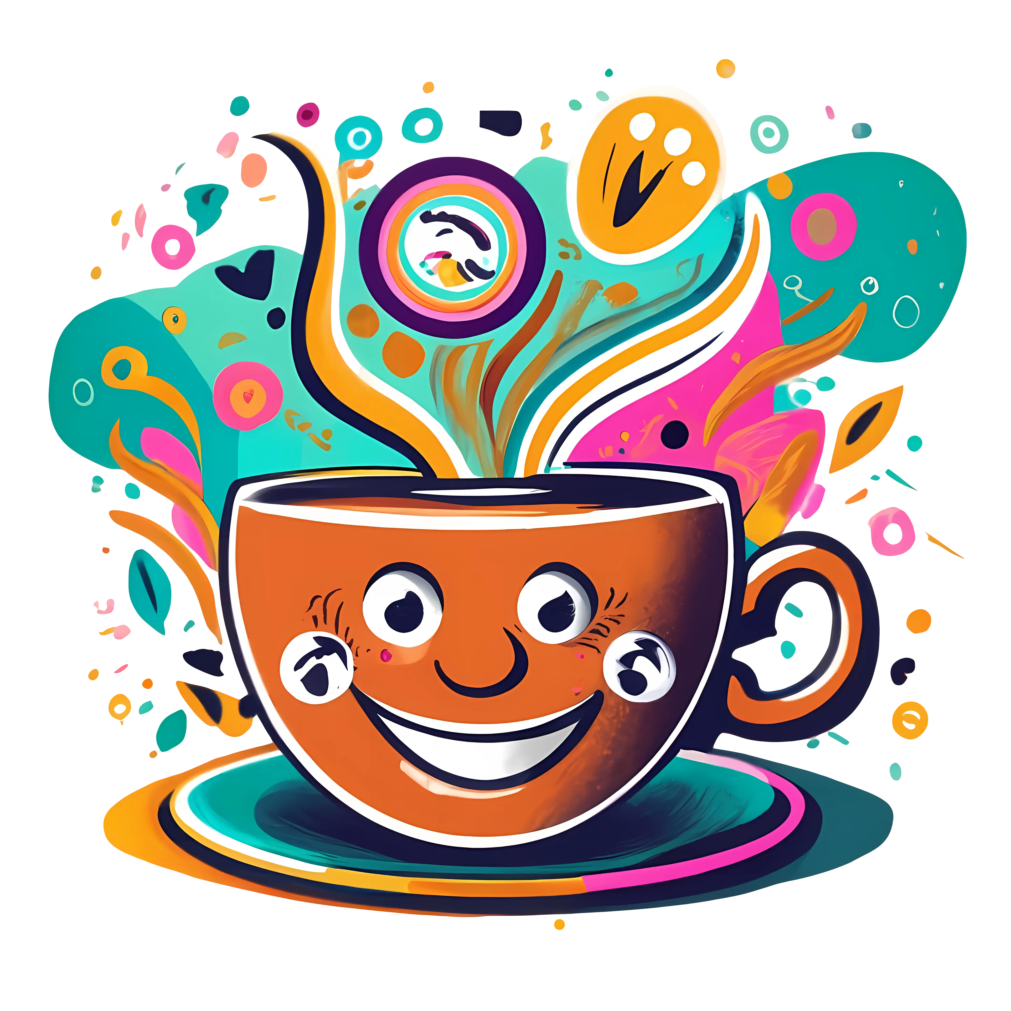 Smiling Coffee Cup Illustration