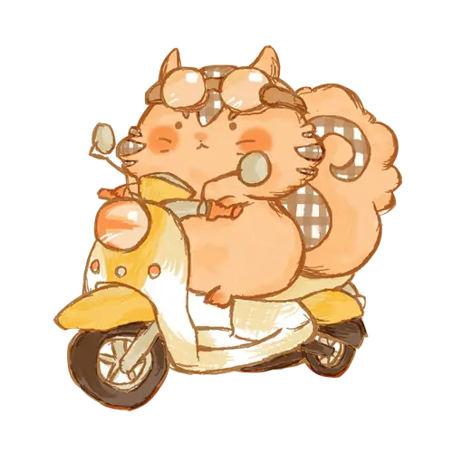 Cute Cartoon Squirrel Riding a Scooter
