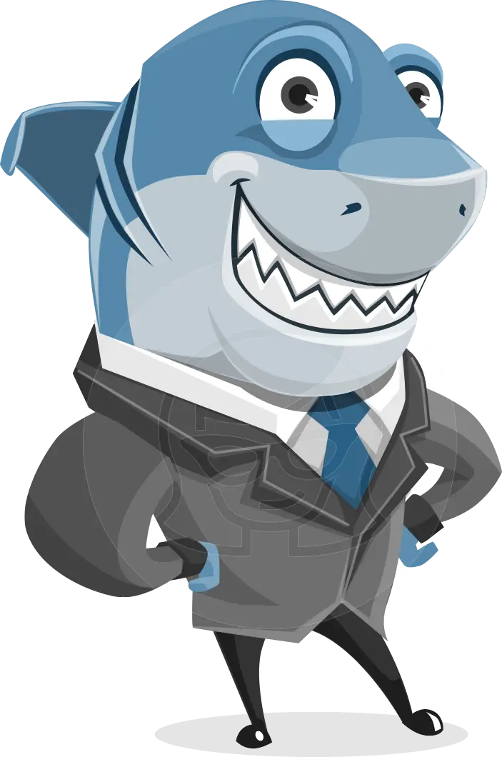 Business Shark Cartoon Character