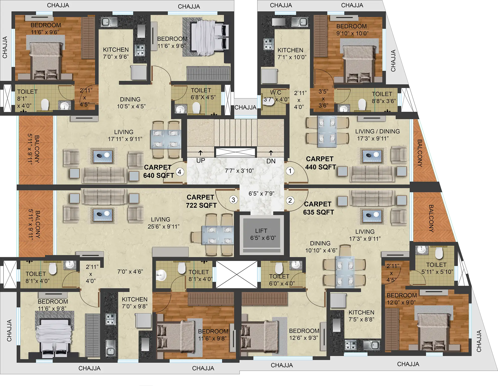 Residential Apartment Floor Plan Design