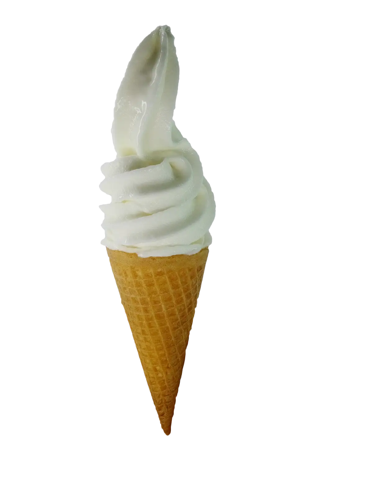 Soft Serve Vanilla Ice Cream in a Waffle Cone