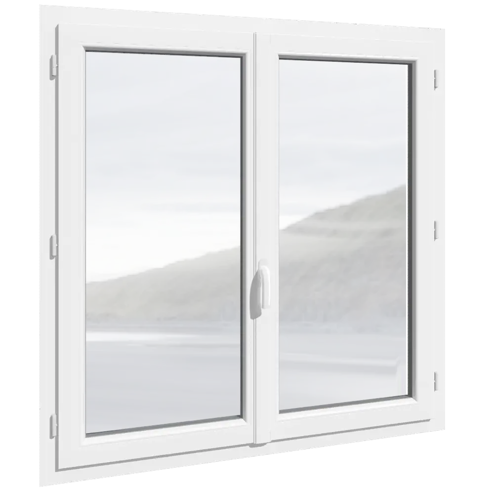 White Double-Pane Window with Clear Glass