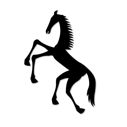 Rearing Horse Silhouette Design