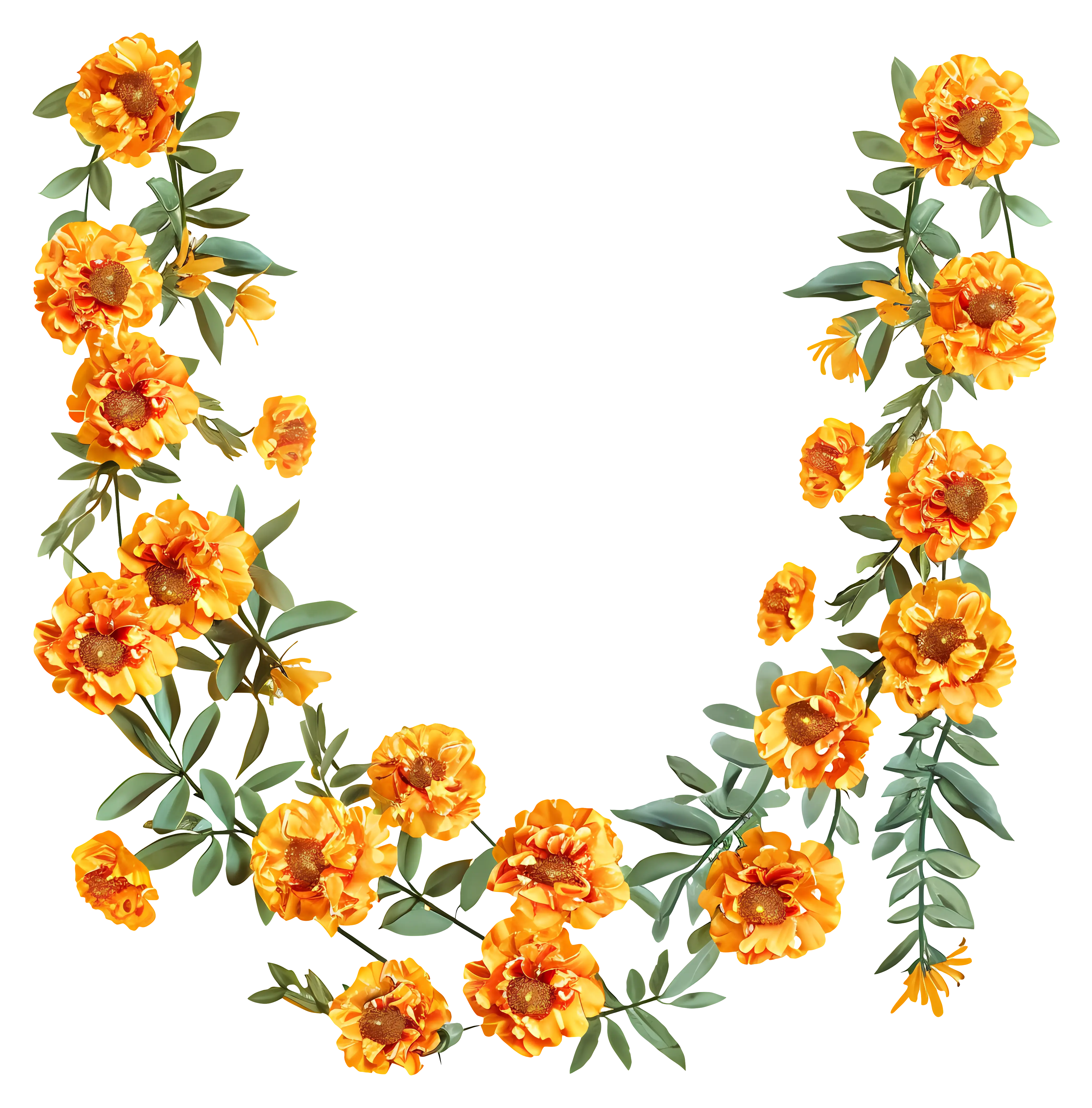 Marigold Flower Garland for Decorative Use