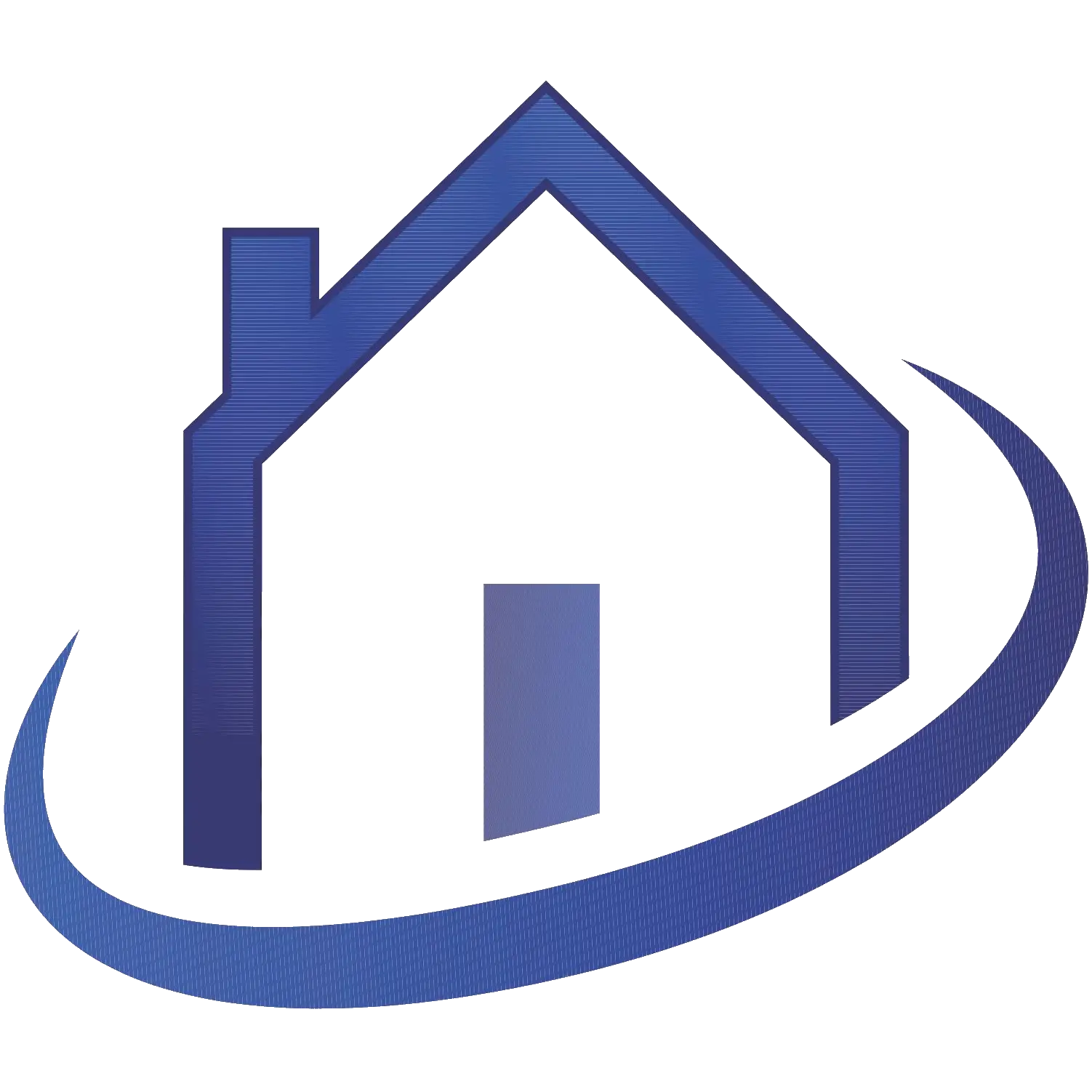 Blue House Icon Representing Home and Real Estate