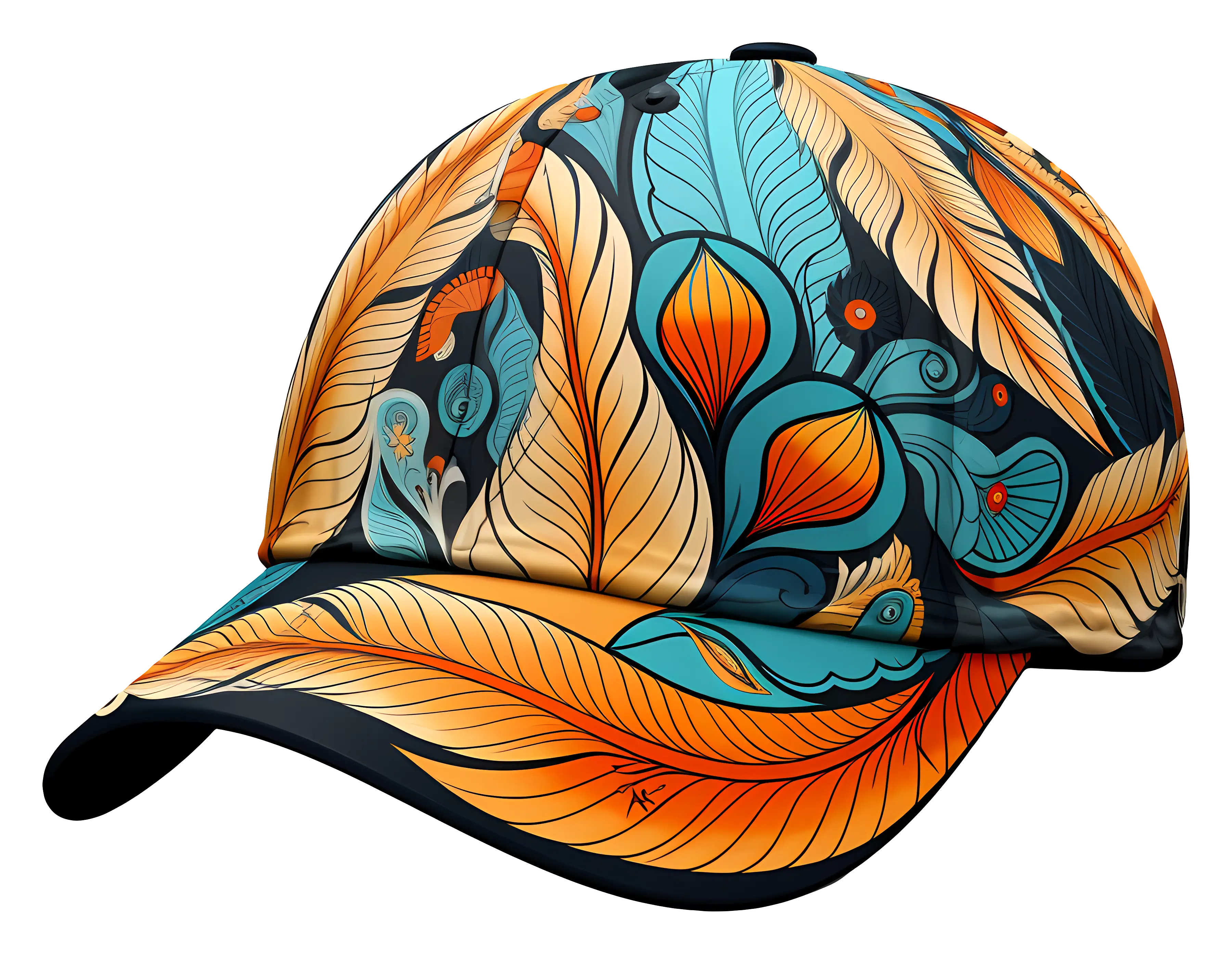 Stylish Cap with Bold Multicolored Patterns