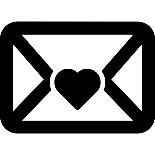 Love Letter Icon with Heart Symbol
