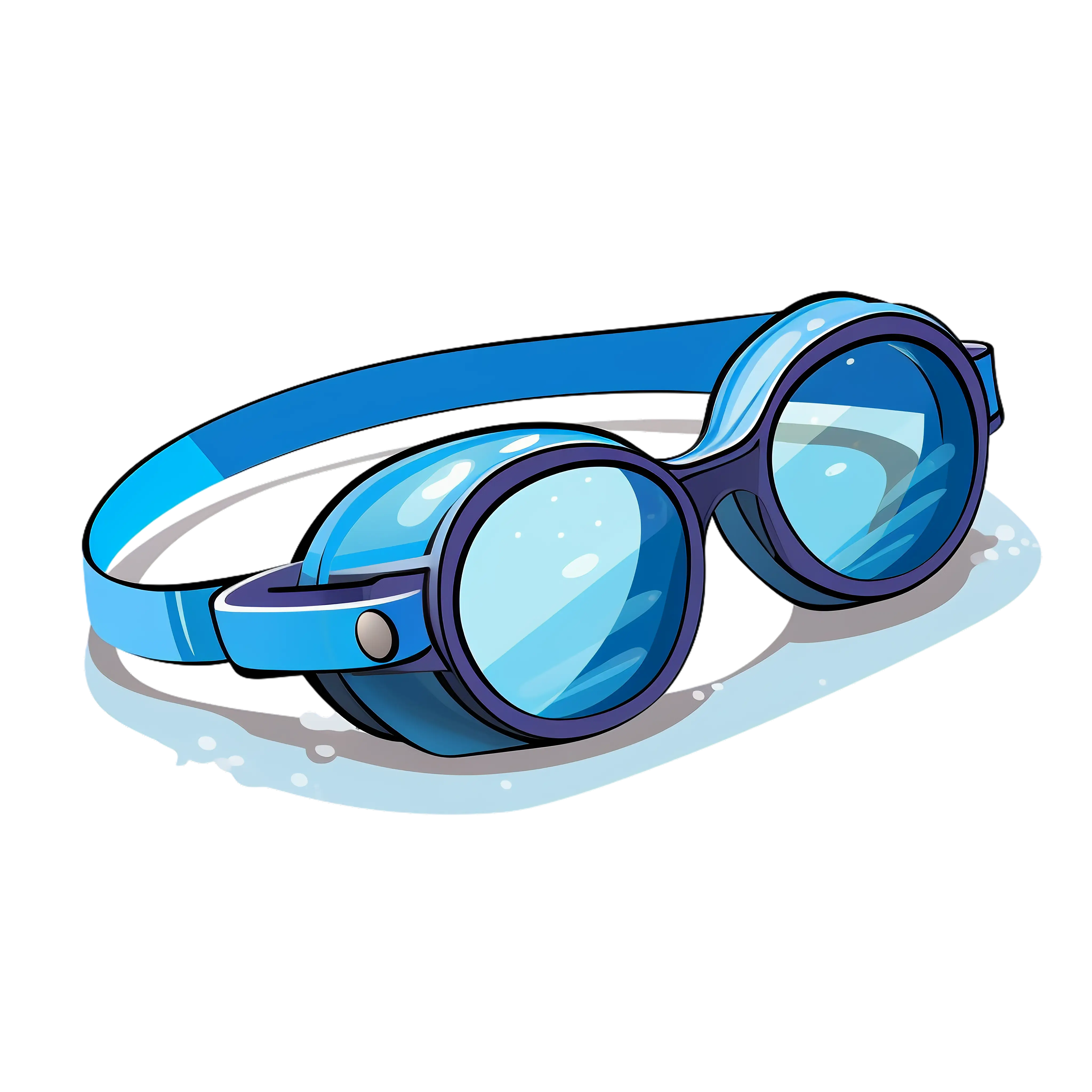 Cartoon Blue Swimming Goggles for Water Activities