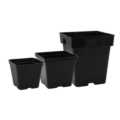 Set of Black Plant Pots for Gardening
