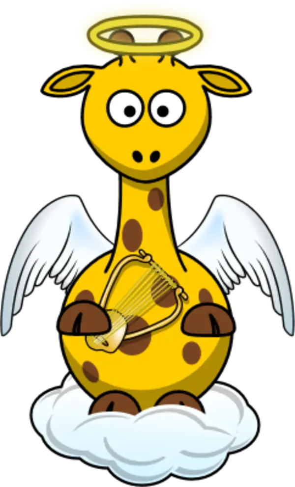 Angelic Giraffe Cartoon Illustration