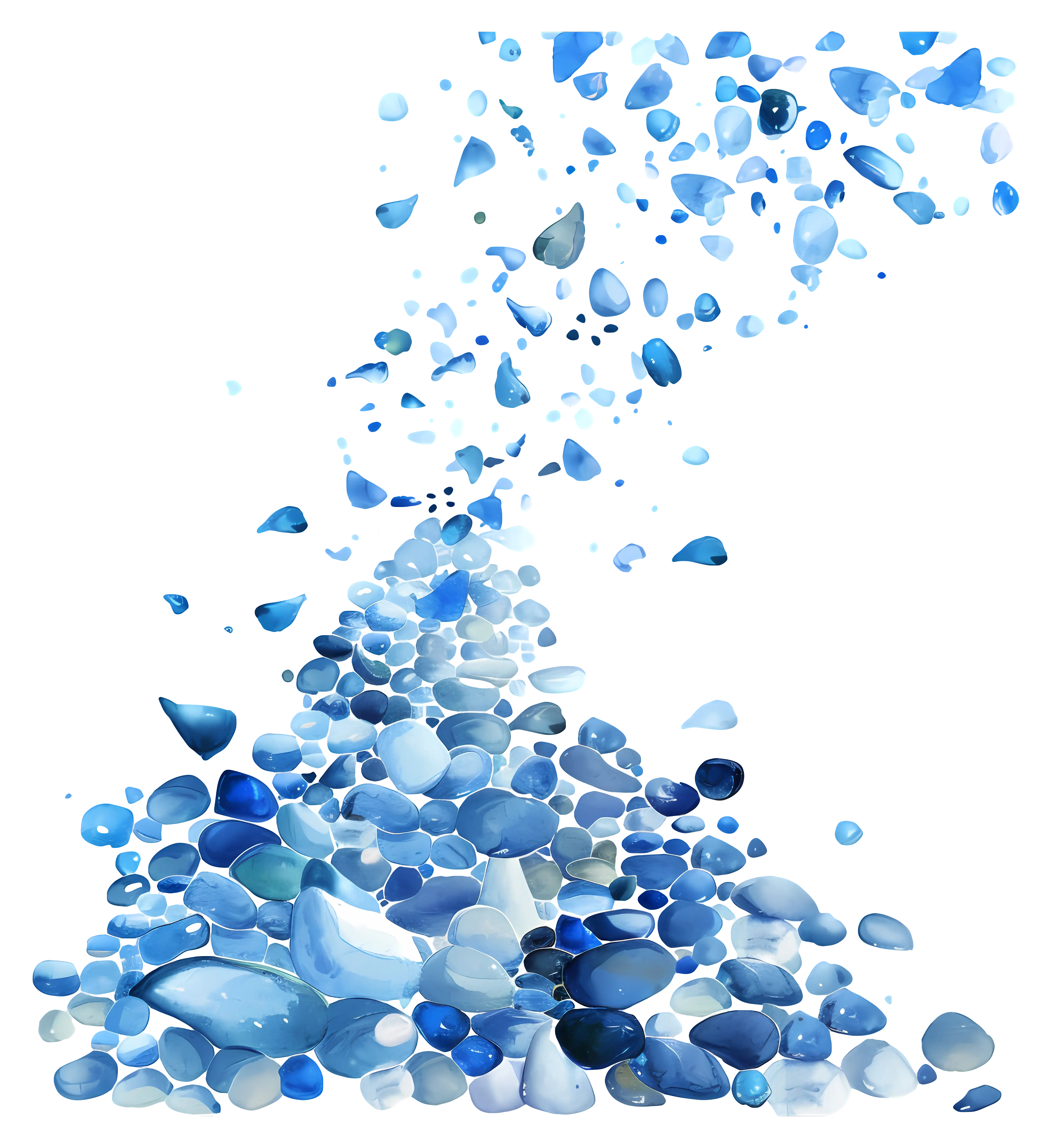 Flowing Blue Pebbles