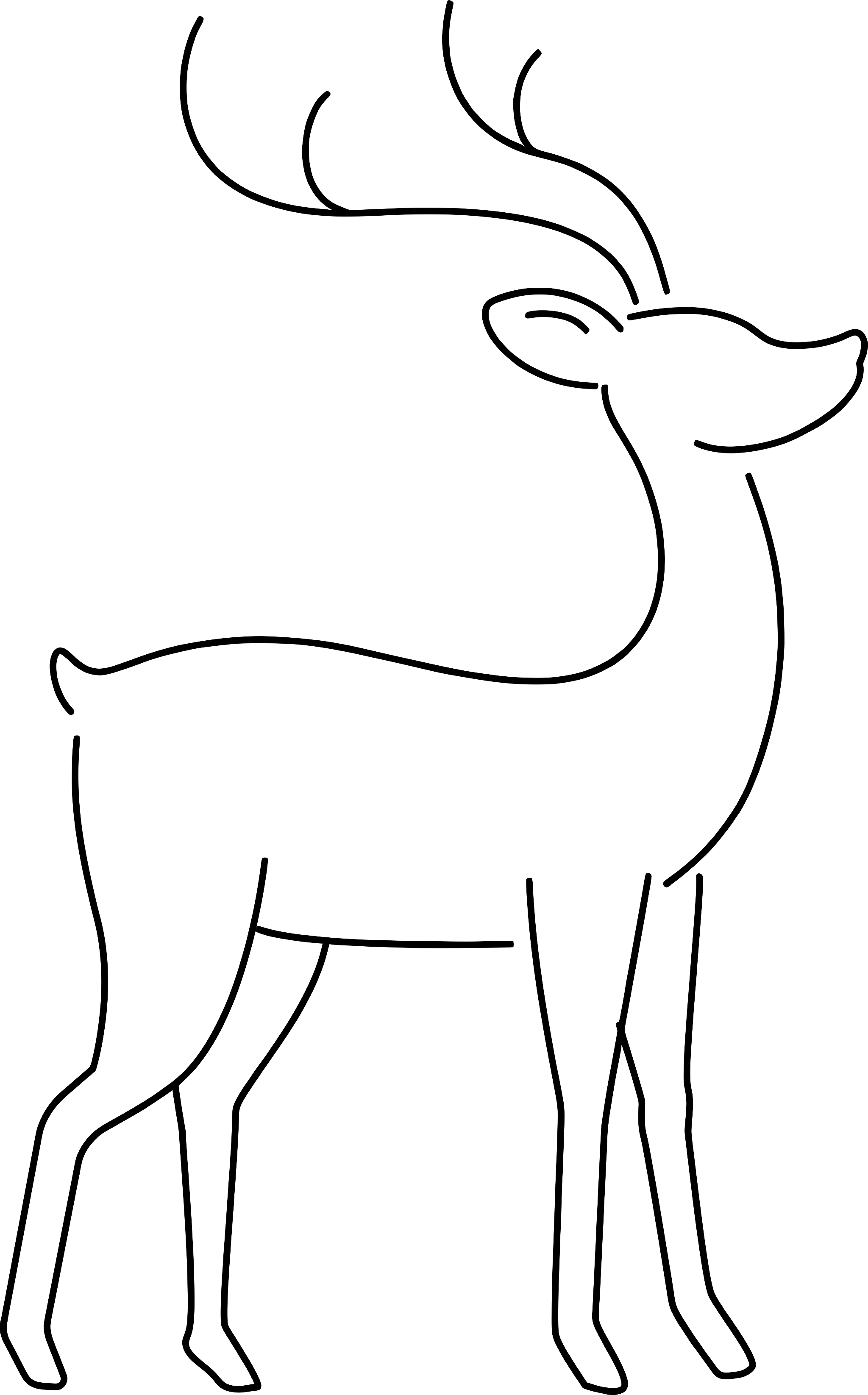 Minimalist Deer Outline Drawing