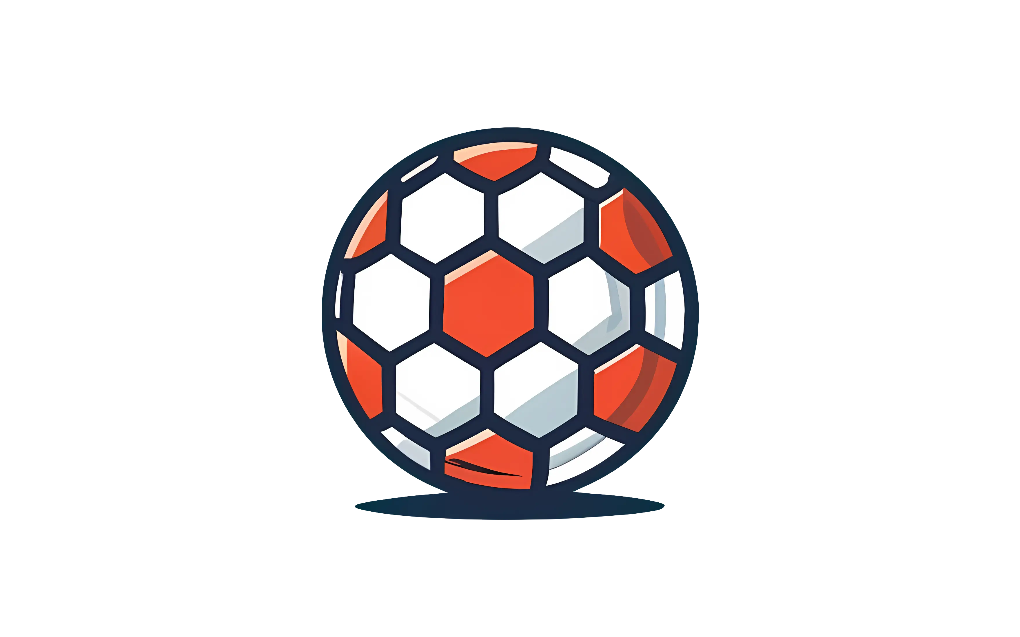 Soccer Ball with Red Pattern Illustration