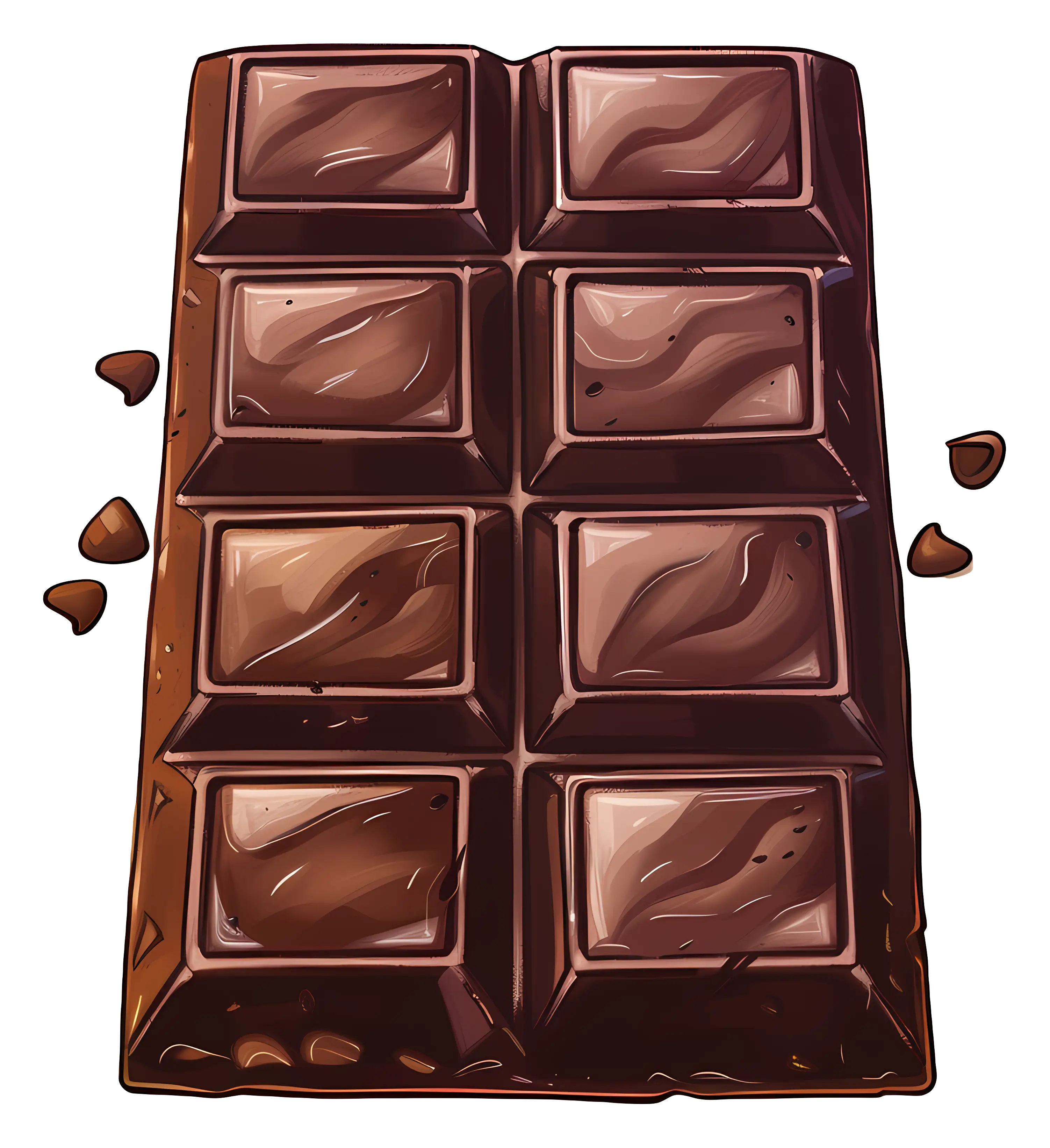 Illustration of a Dark Chocolate Bar