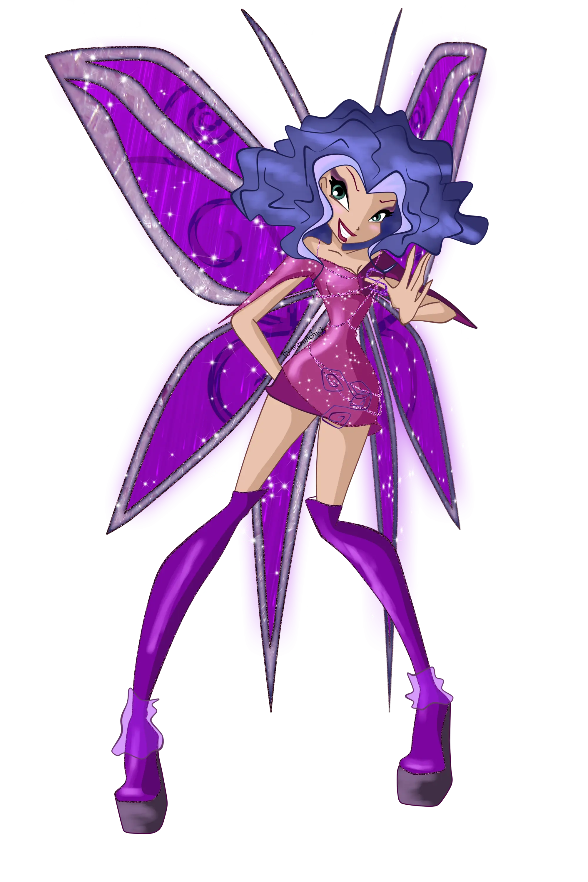 Purple Fairy with Sparkling Wings