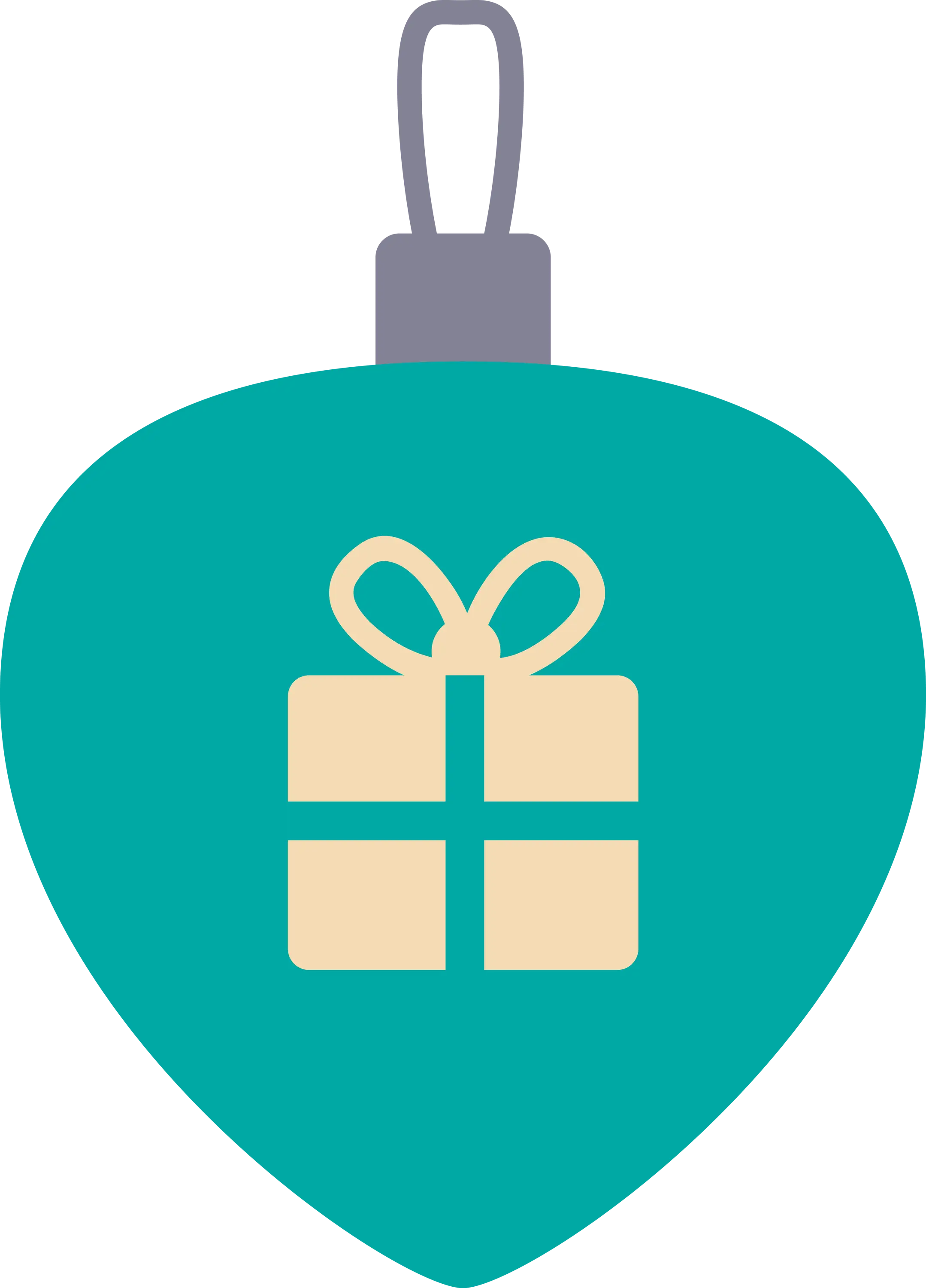 Green Christmas Ornament with Gift Design