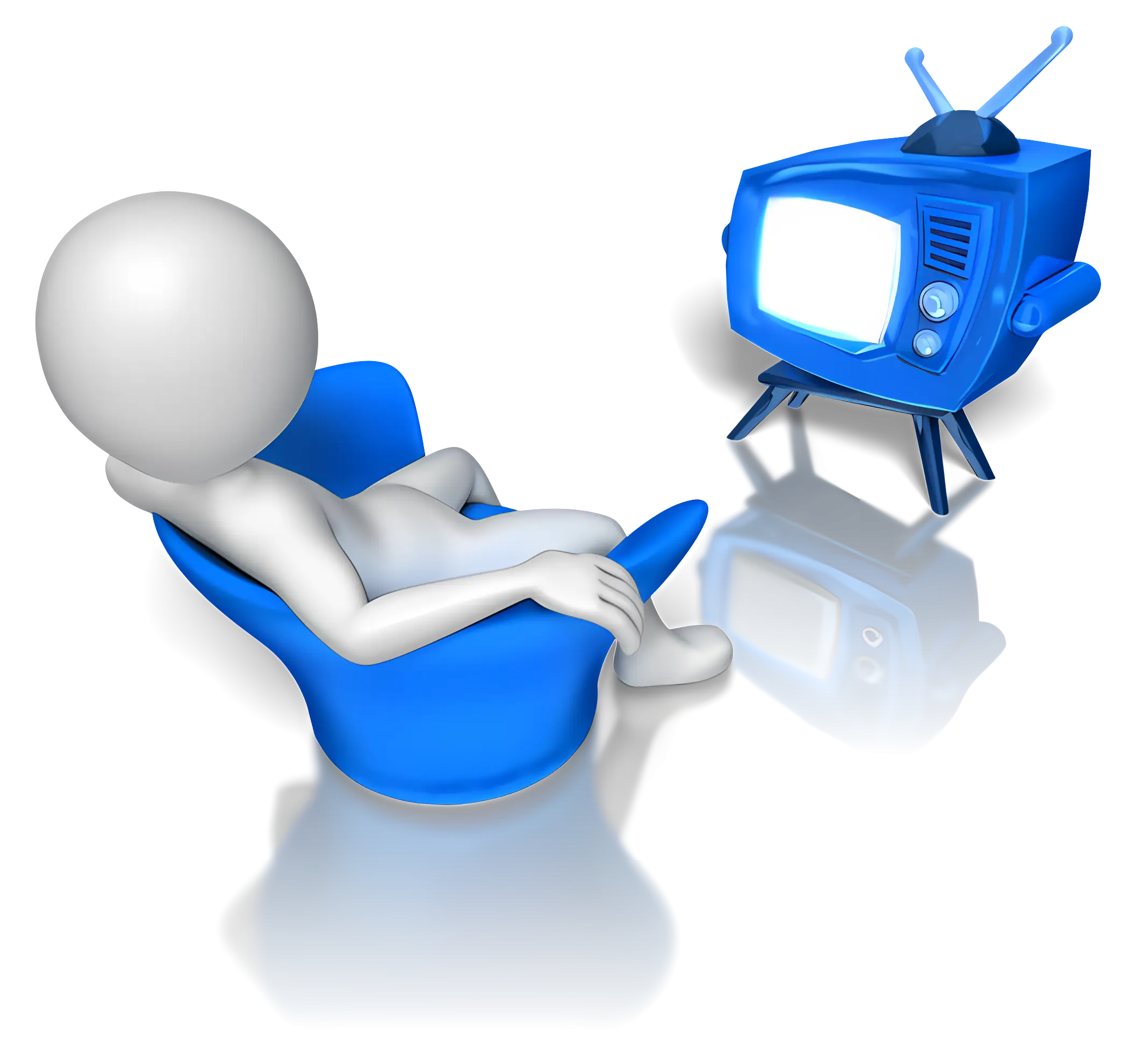 Stick Figure Watching TV on Couch