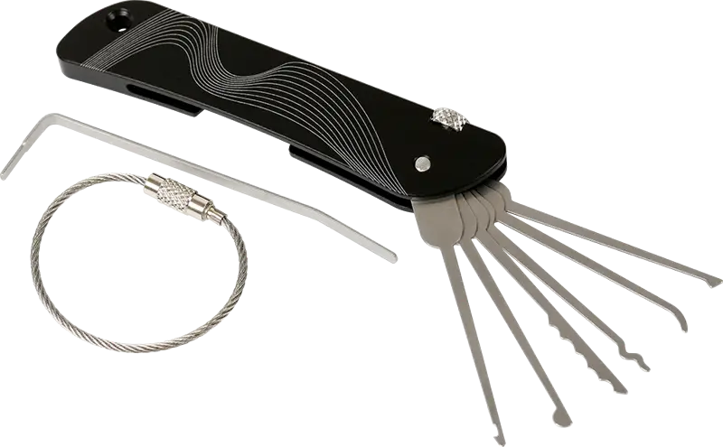 Compact Lock Pick Set with Multiple Tools