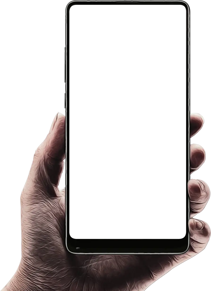 Hand Holding Smartphone with Blank Screen