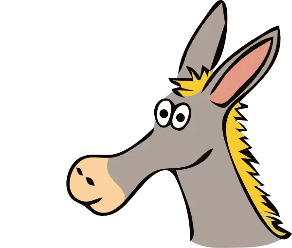 Cartoon Illustration of Donkey Head