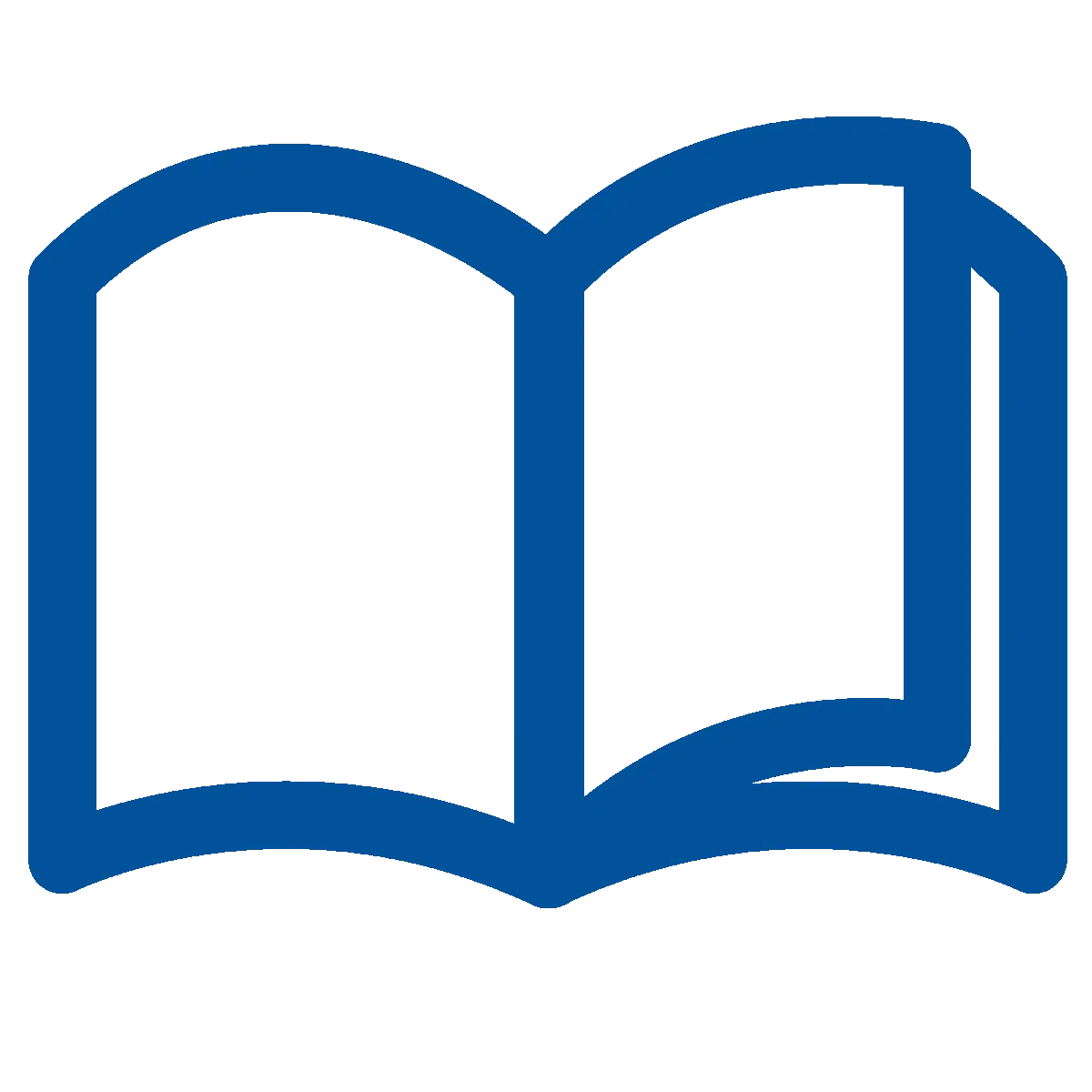 Blue Open Book Icon for Education