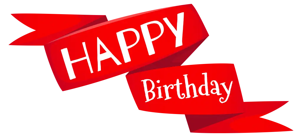 Red Happy Birthday Banner with Ribbon Design
