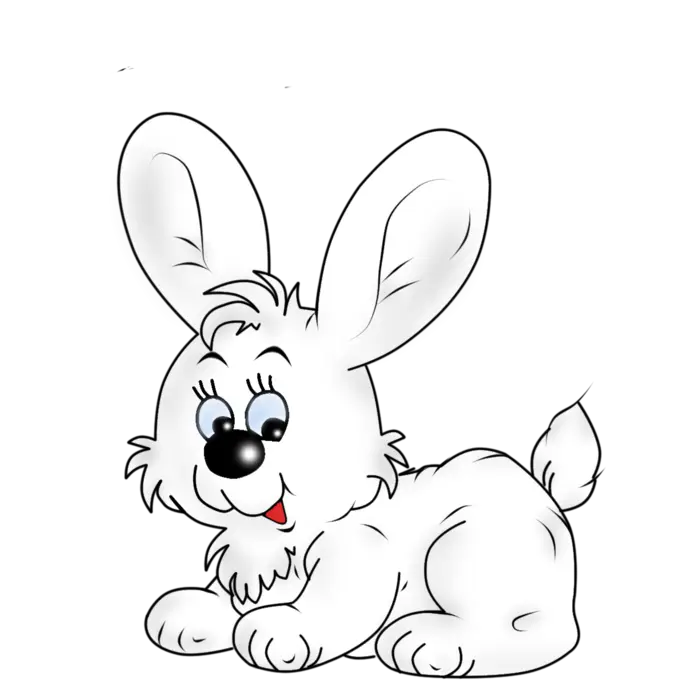 Cute White Cartoon Bunny Illustration