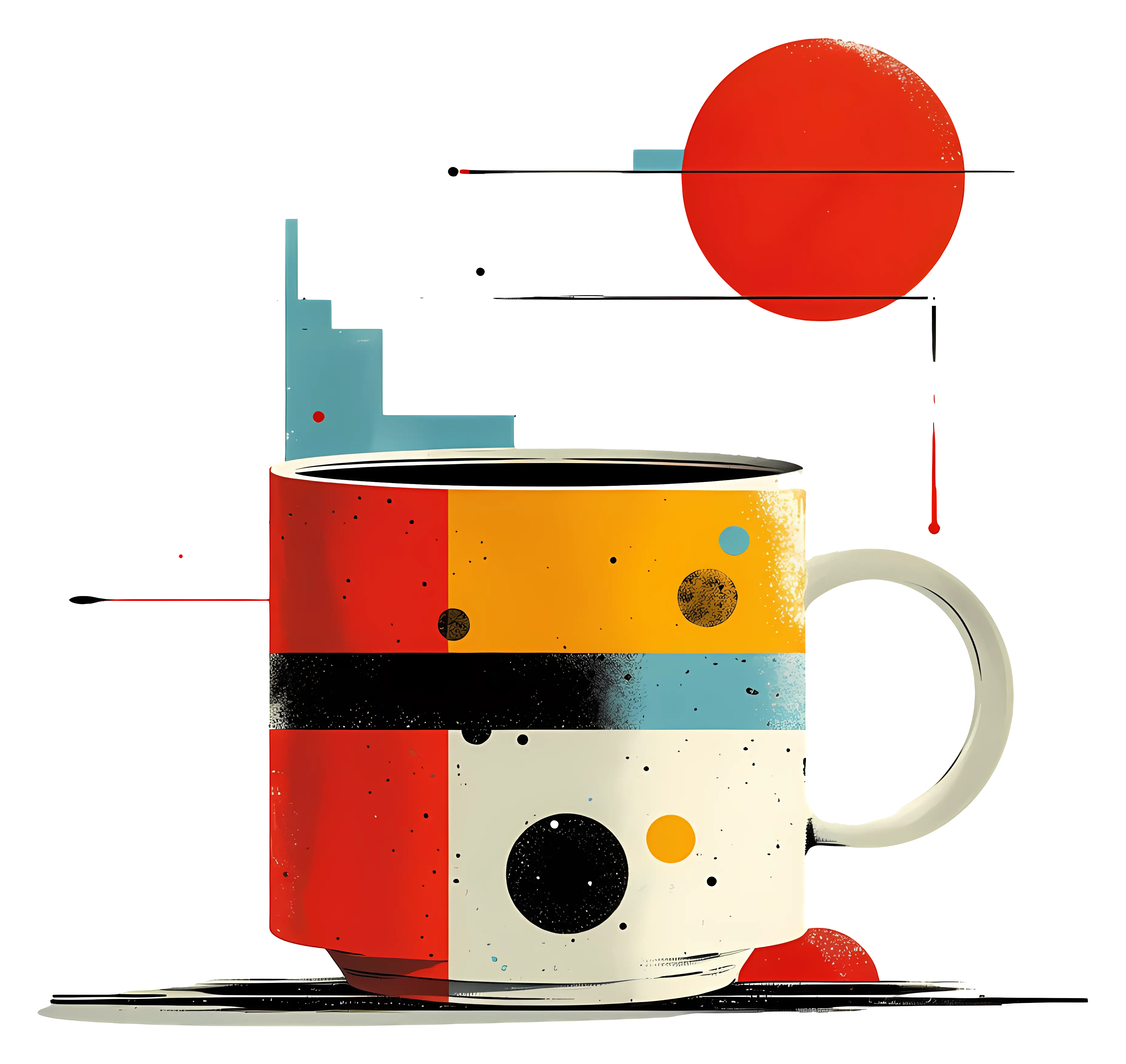 Abstract Artistic Mug Illustration