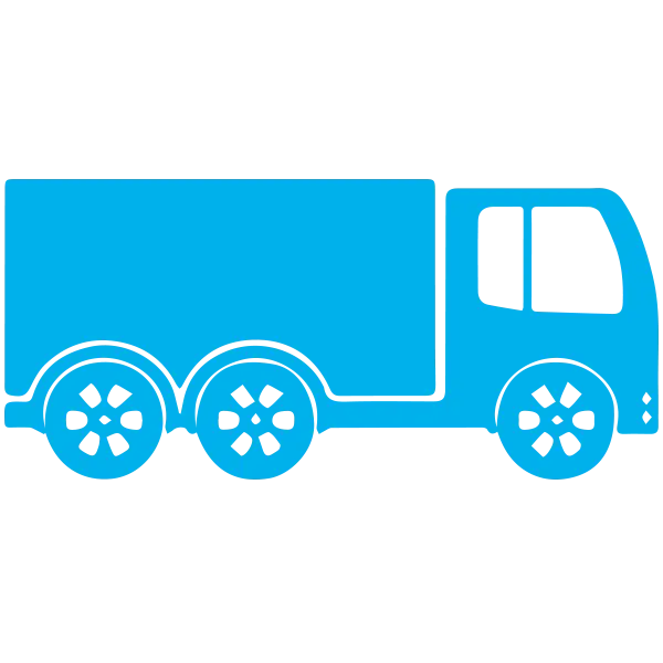 Blue Truck Silhouette Icon